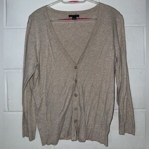 Beige/Light Brown V-Neck Cardigan